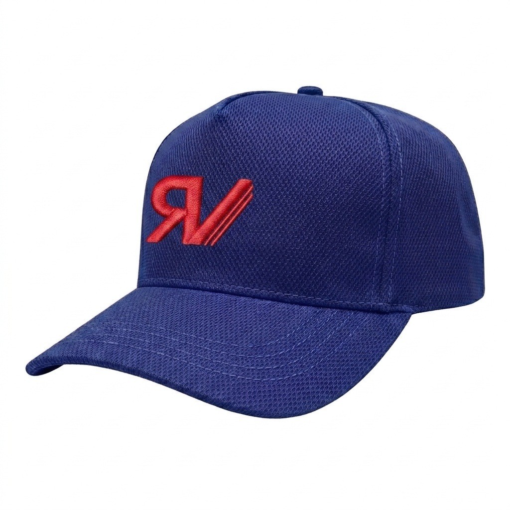 USA-made 5S Royal Blue Diamond Pro baseball cap, decorated view, manufactured in Newark NJ