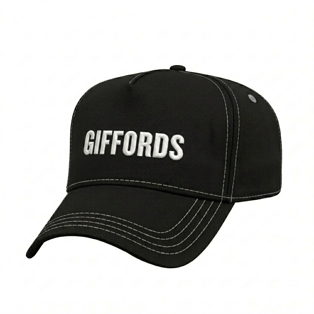 USA-made 5L Black-Light Gray Domestic Twill baseball cap, decorated view, manufactured in Newark NJ