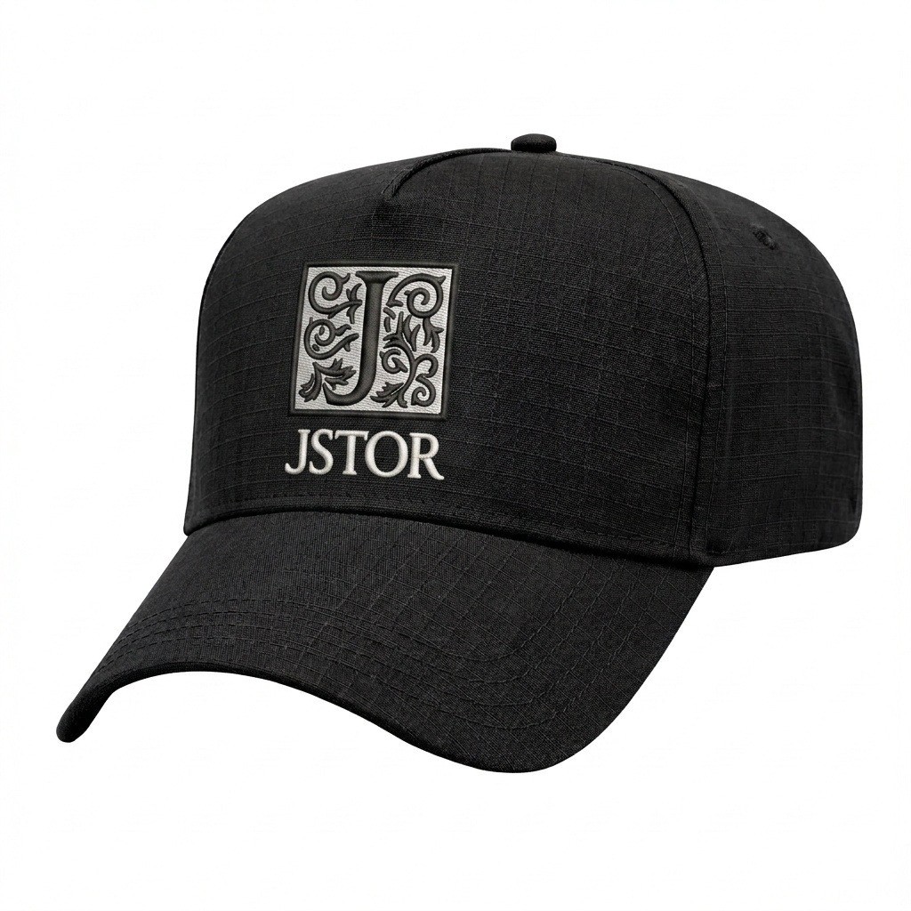 USA-made 5L Black Ripstop baseball cap, decorated view, manufactured in Newark NJ