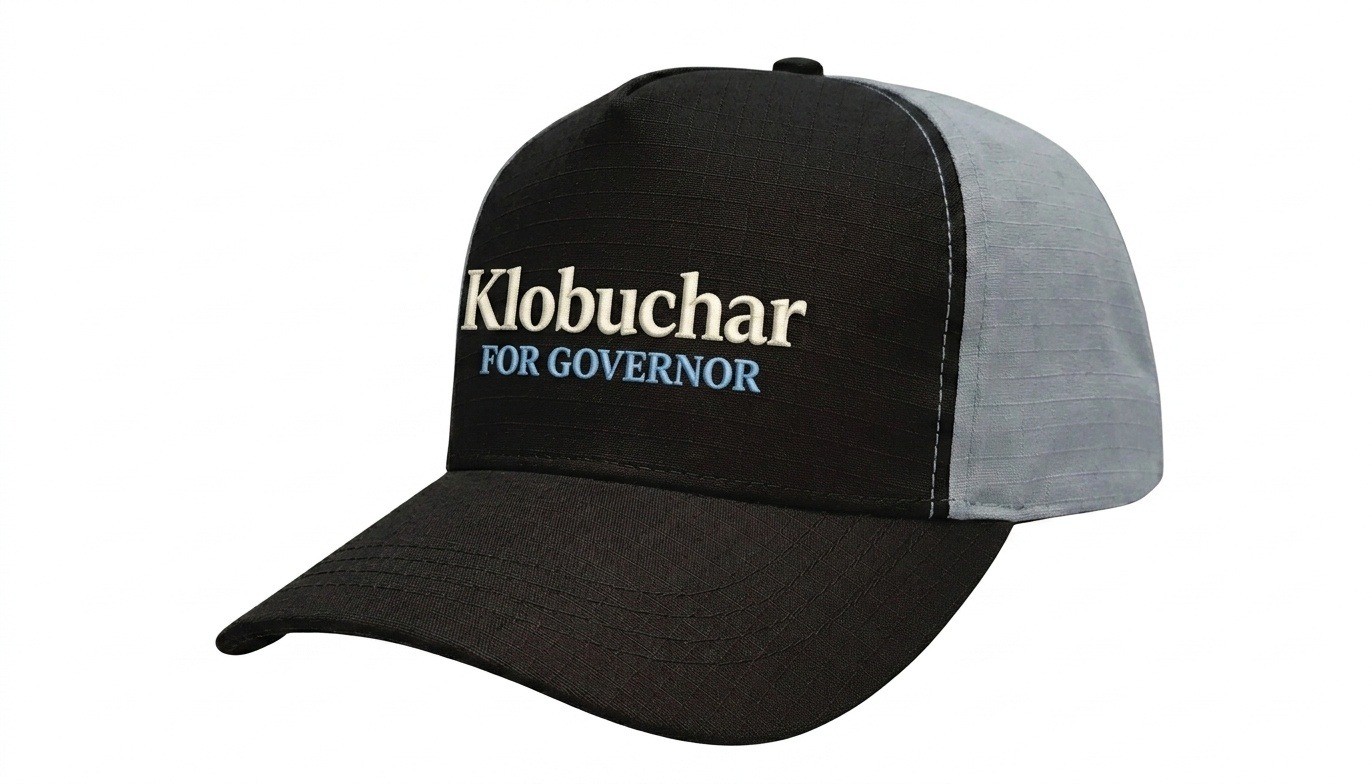 USA-made 5S Black-Light Gray Ripstop baseball cap, decorated view, manufactured in Newark NJ