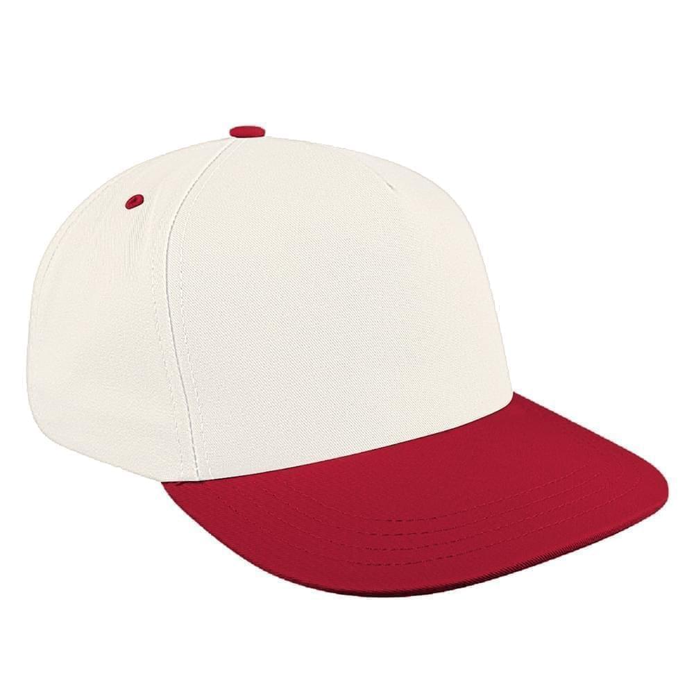 Two Tone Eyelets Denim Self Strap Skate Hat