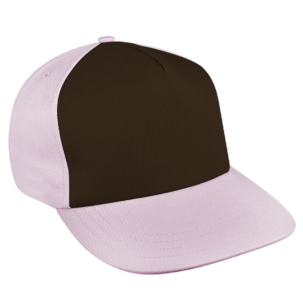 Contrast Front Twill Leather Skate Hat