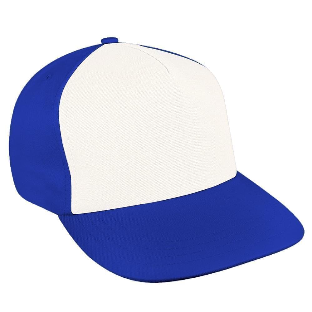 Contrast Front Denim Leather Skate Hat