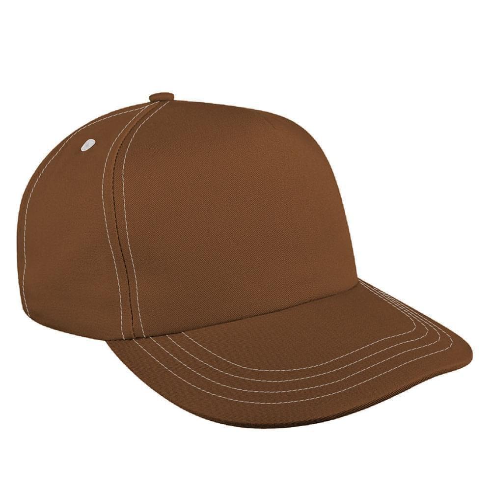 Contrast Stitching Denim Self Strap Skate Hat