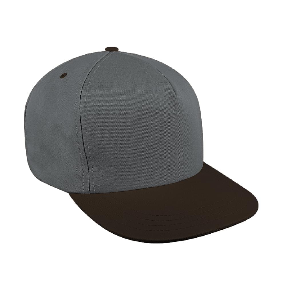 Two Tone Eyelets Denim Leather Trucker