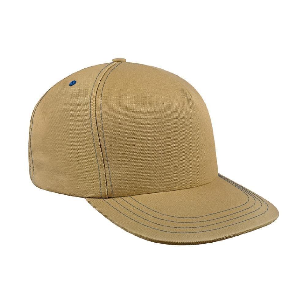 Contrast Stitching Canvas Leather Trucker