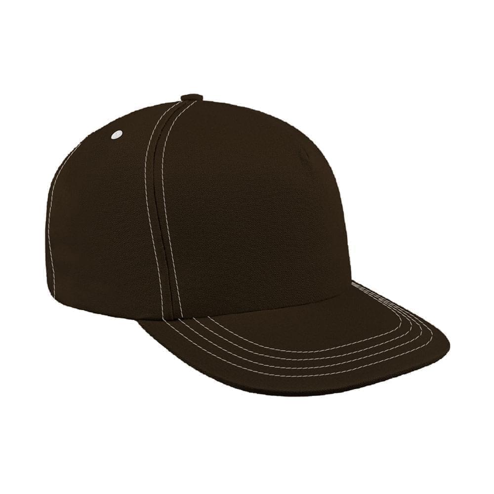 Contrast Stitching Wool Velcro Trucker