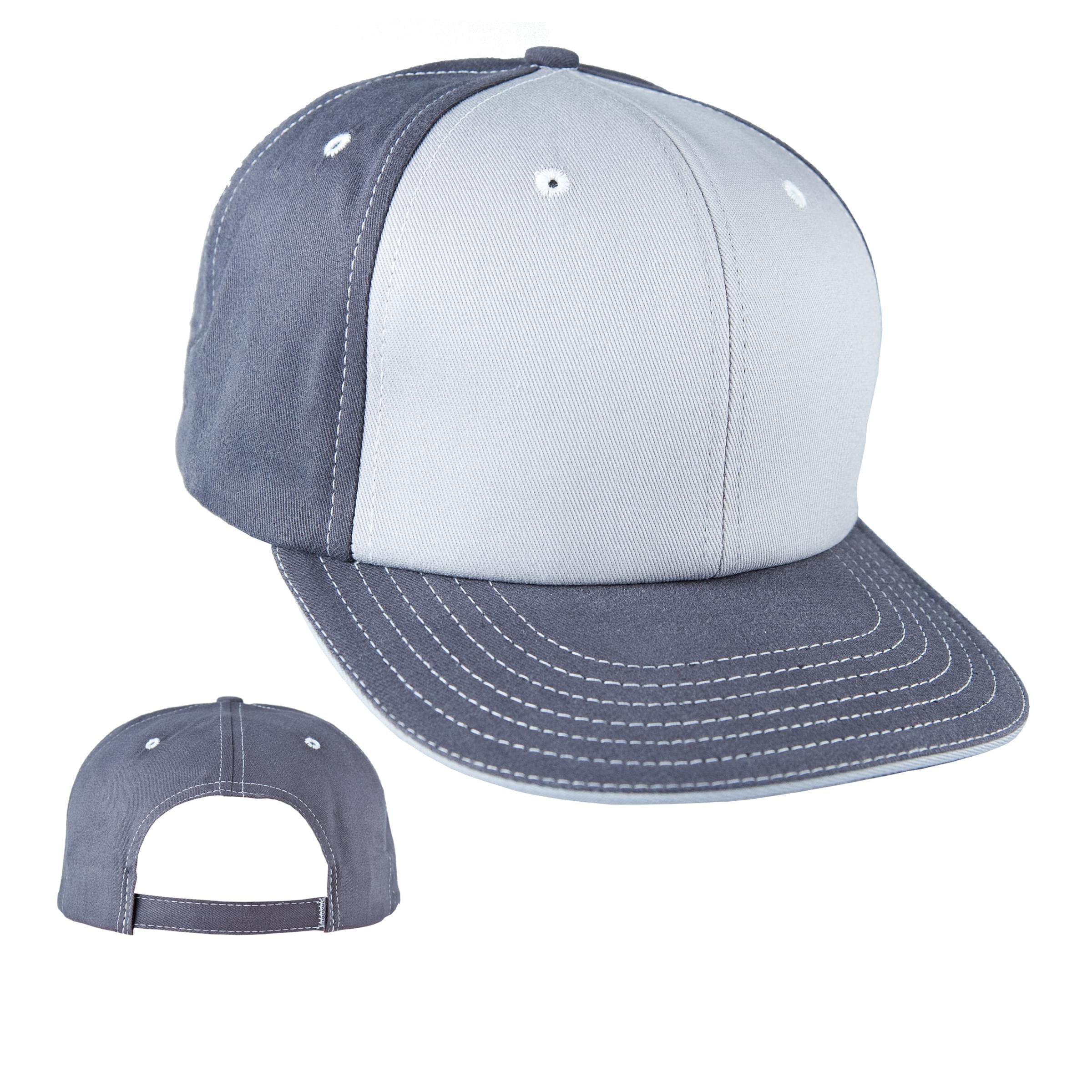 Grey/Charcoal Contrast Back Panels - White Stitching