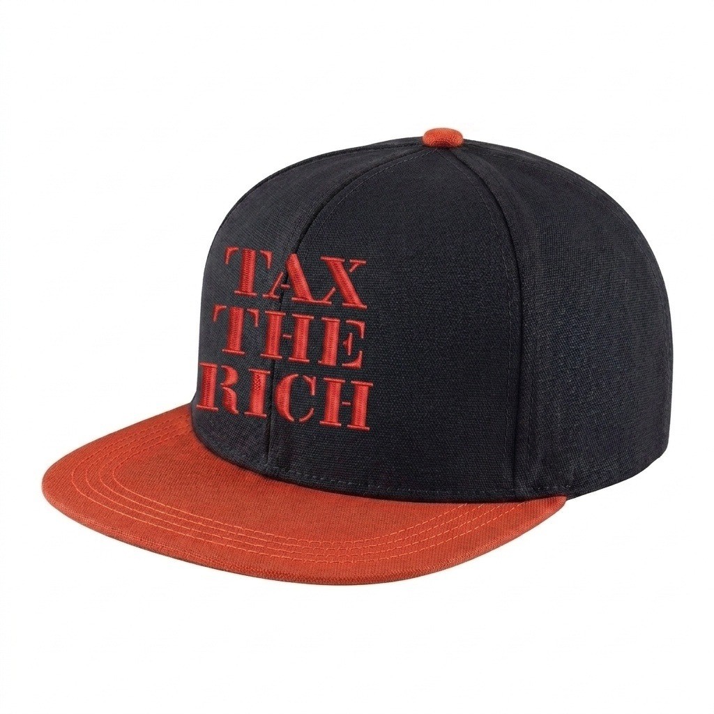 USA-made 6H Black-Orange Cotton Duck baseball cap, decorated view, manufactured in Newark NJ
