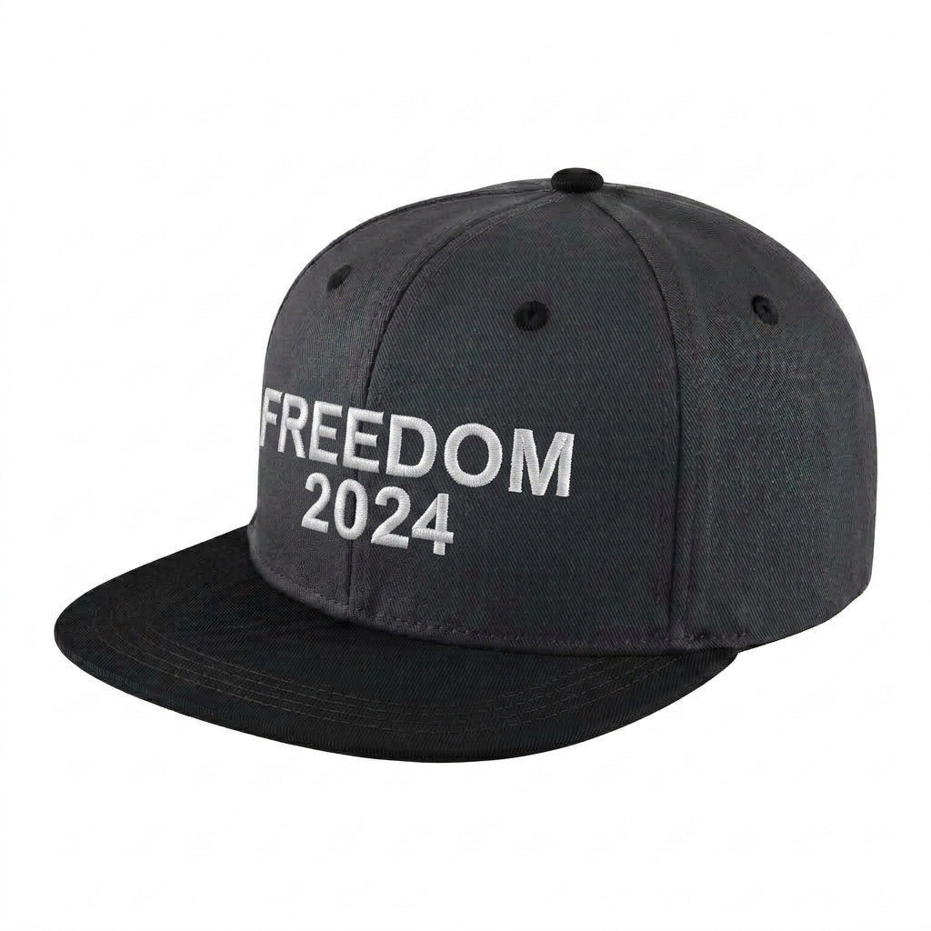 USA-made 6H Dark Gray-Black Polycotton Twill baseball cap, decorated view, manufactured in Newark NJ