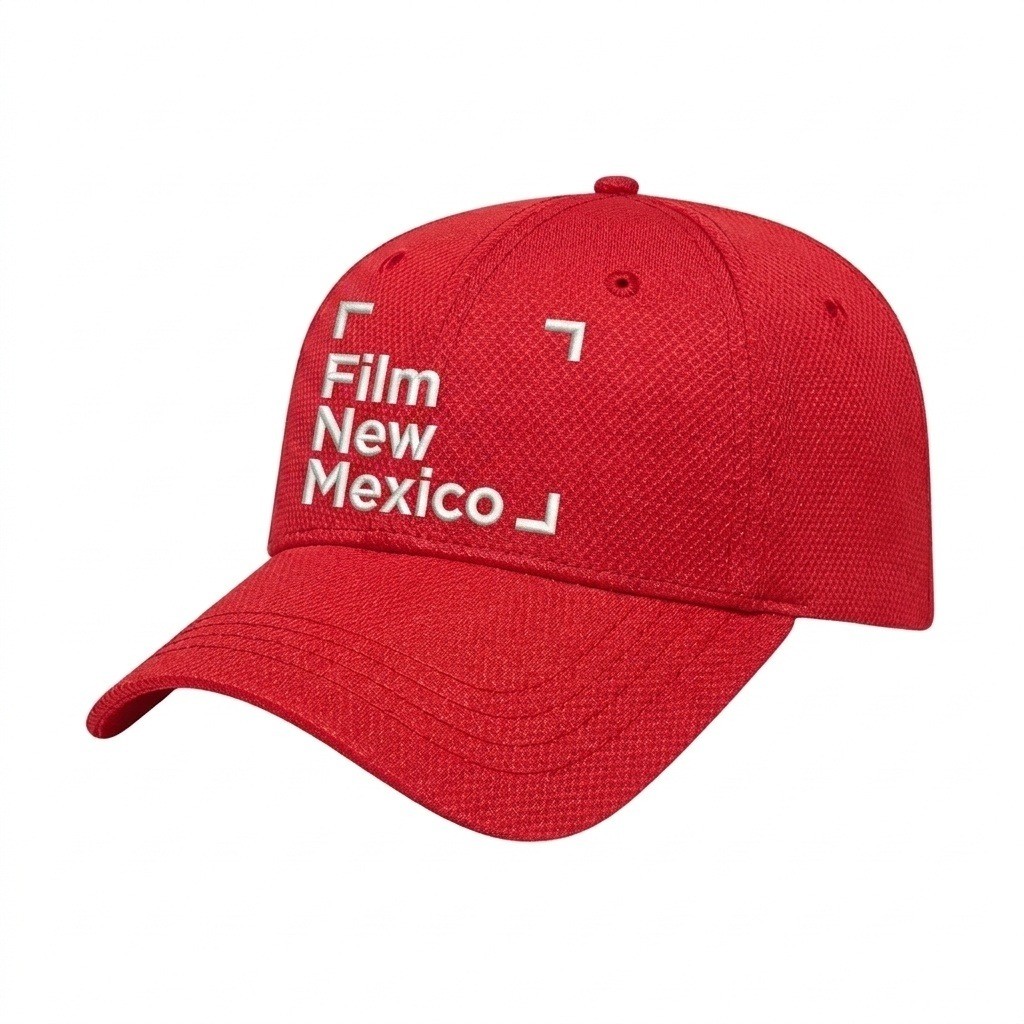 USA-made 6L Red Diamond Pro baseball cap, decorated view, manufactured in Newark NJ