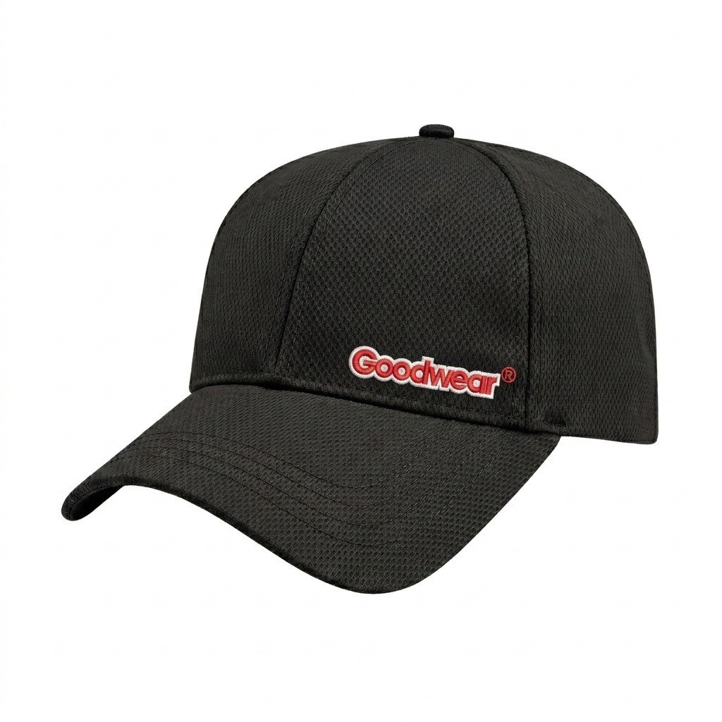 USA-made 6L Black Diamond Pro baseball cap, decorated view, manufactured in Newark NJ