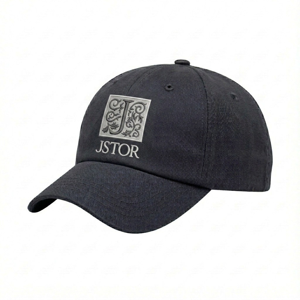 USA-made 6U Dark Gray Domestic Twill baseball cap, decorated view, manufactured in Newark NJ