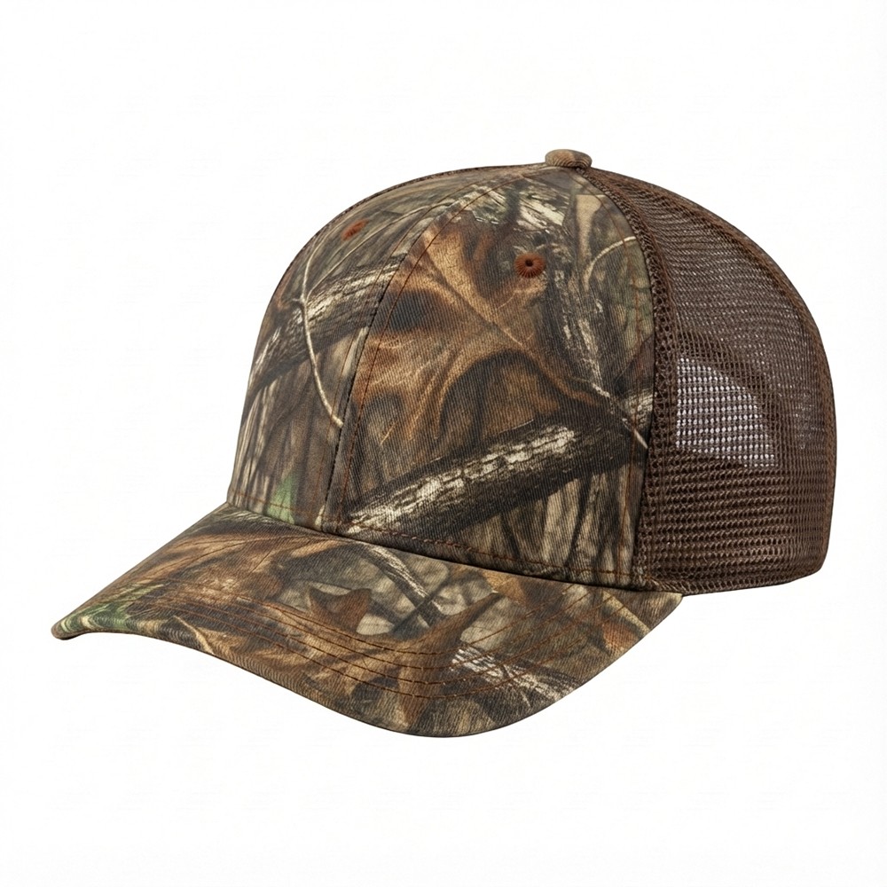 Solid Color RealTree/Mesh Snapback Flat Brim