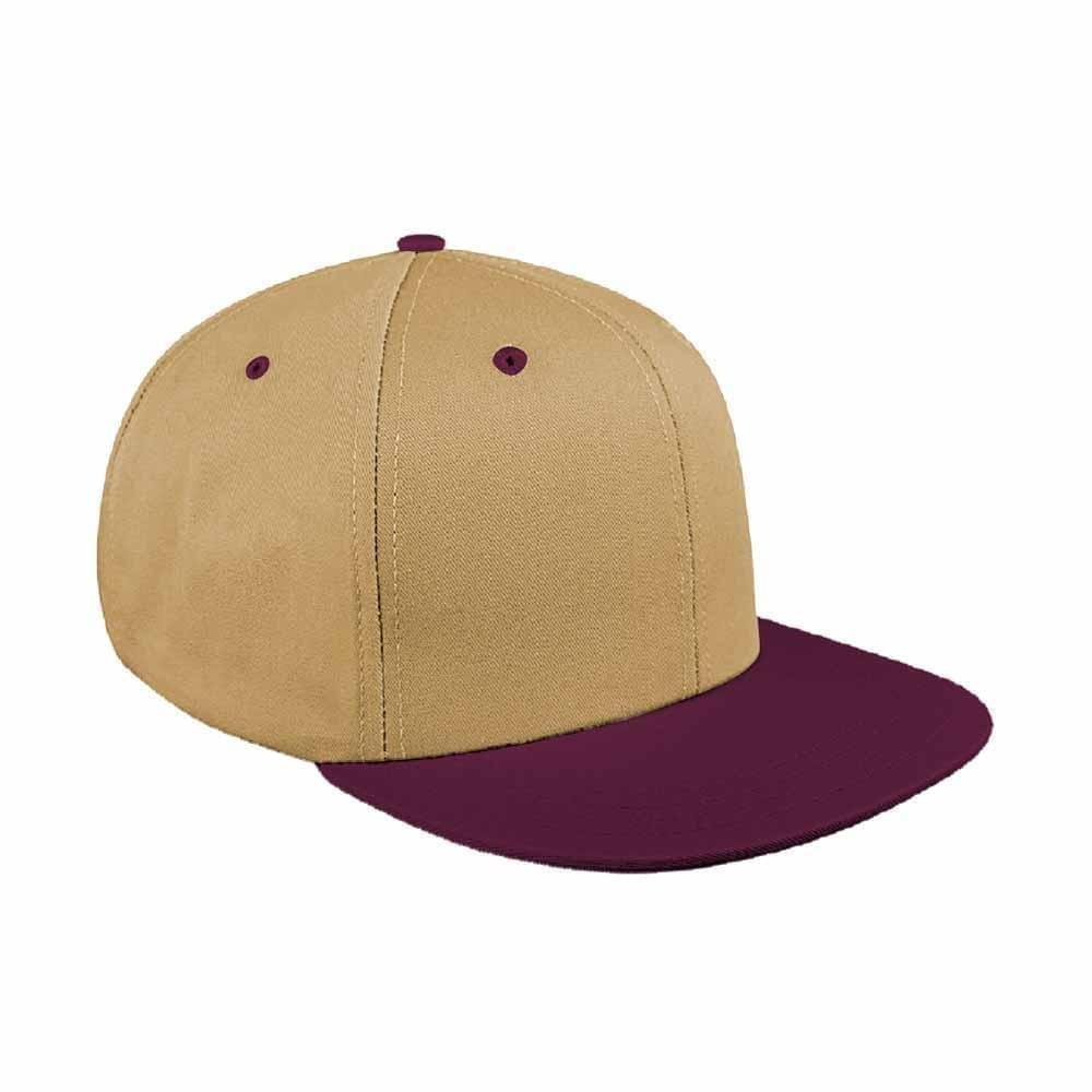 Two Tone Eyelets Canvas Snapback Flat Brim