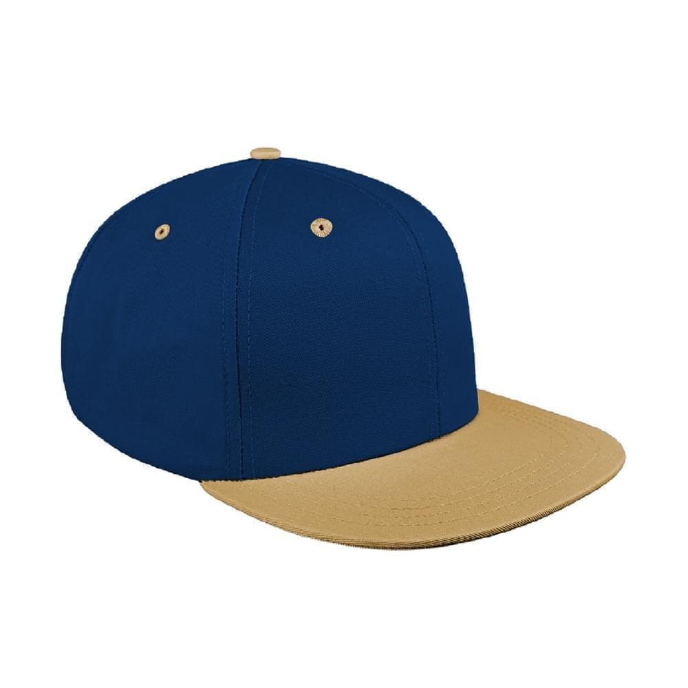 Two Tone Eyelets Canvas Leather Flat Brim