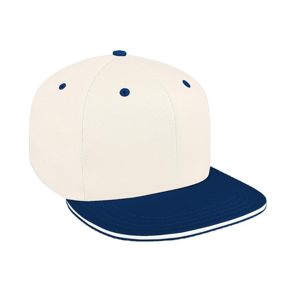 Two Tone Sandwich Canvas Leather Flat Brim