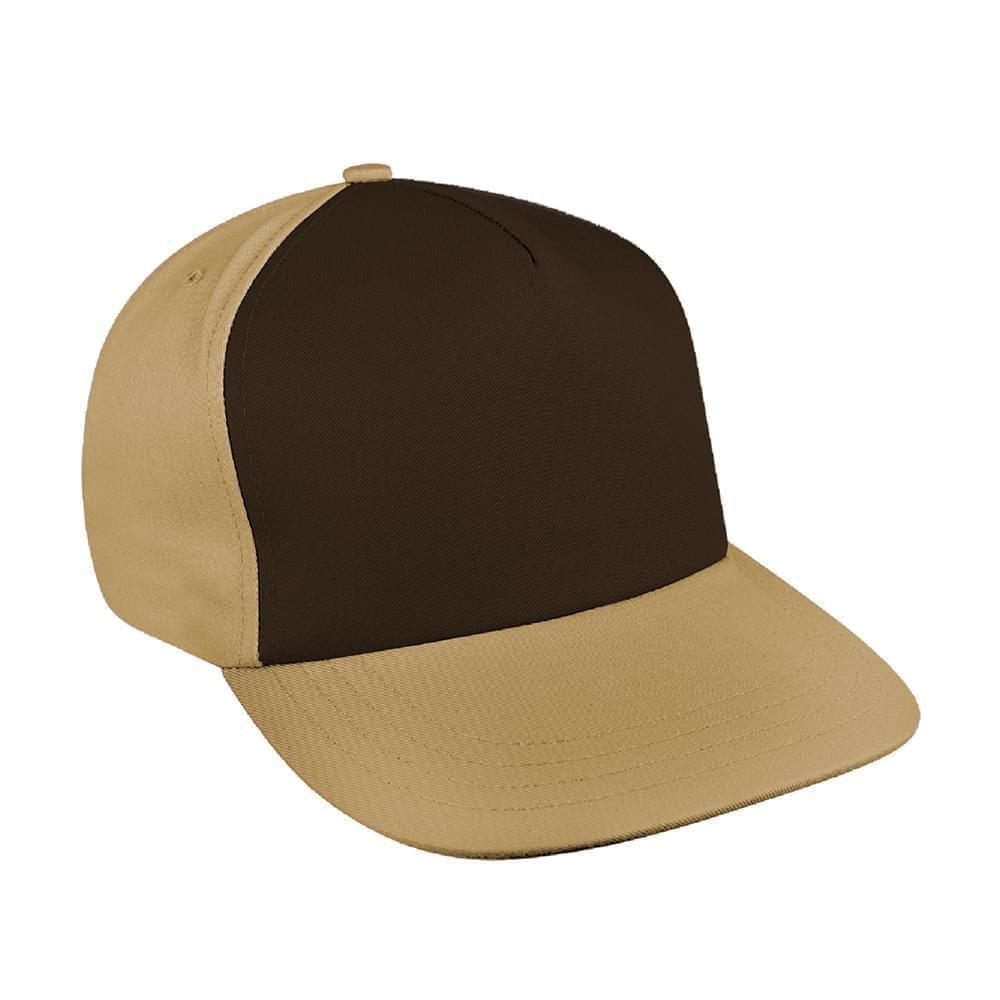 Contrast Front Canvas Leather Flat Brim