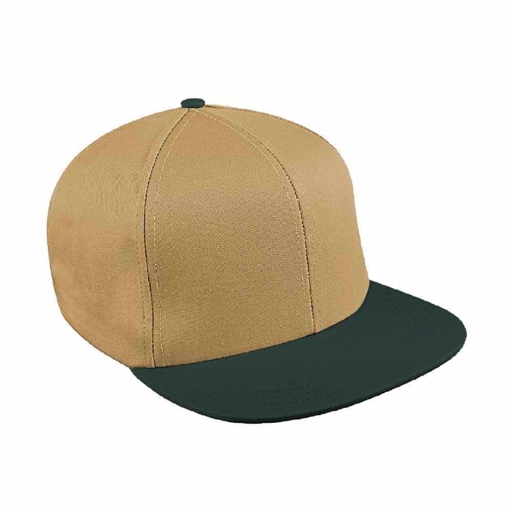 Two Tone Canvas Slide Buckle Flat Brim