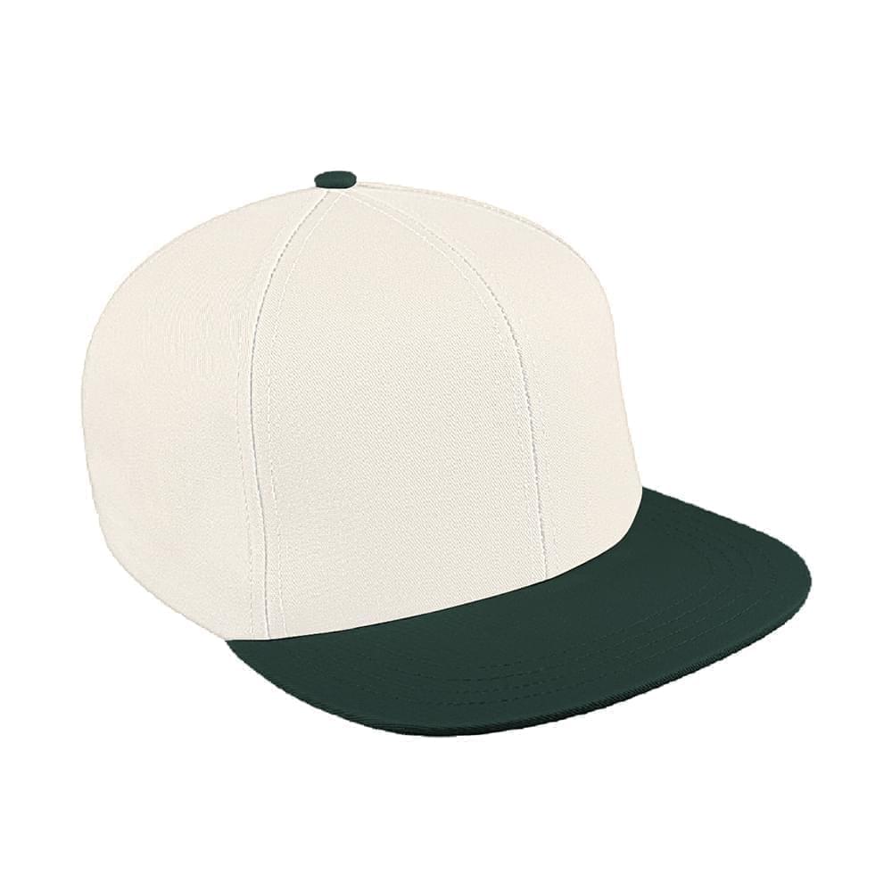 Two Tone Canvas Leather Flat Brim