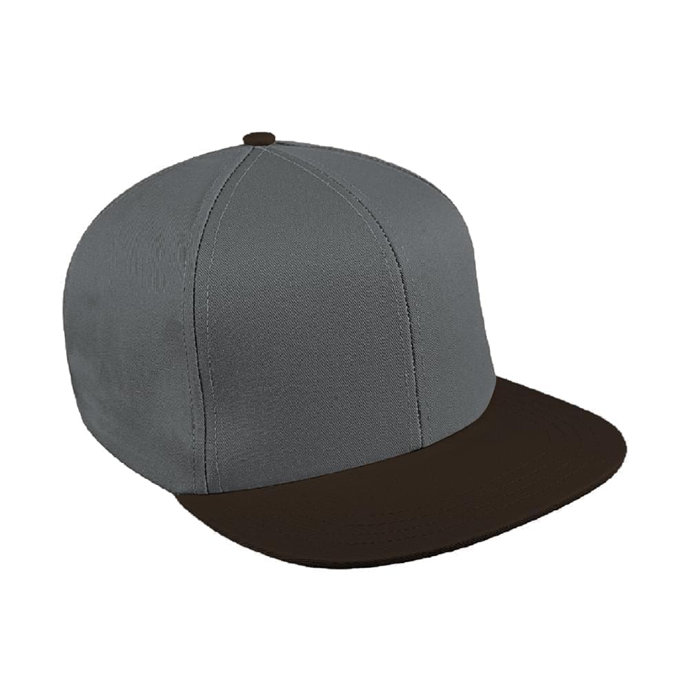 Two Tone Twill Self Strap Flat Brim