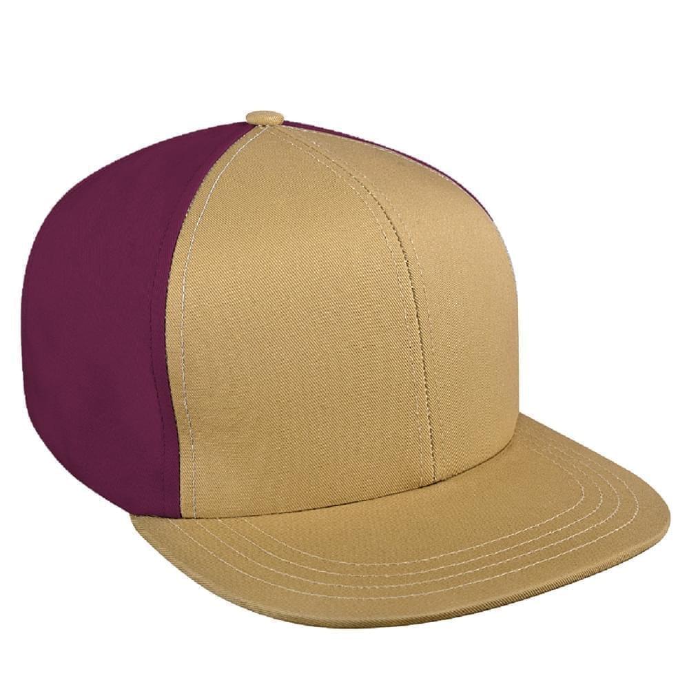 Contrast Back Canvas Leather Flat Brim