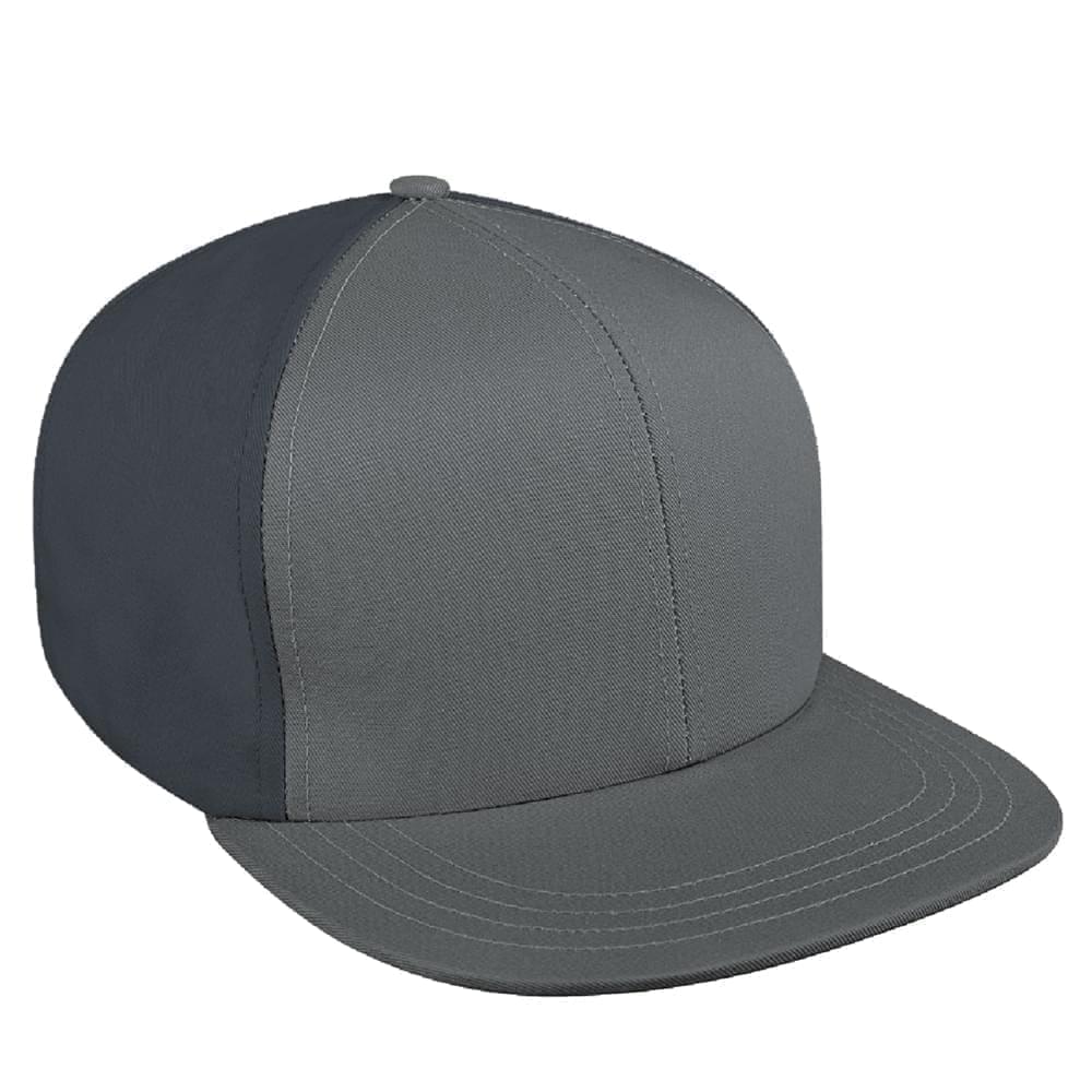 Contrast Back Brushed Leather Flat Brim