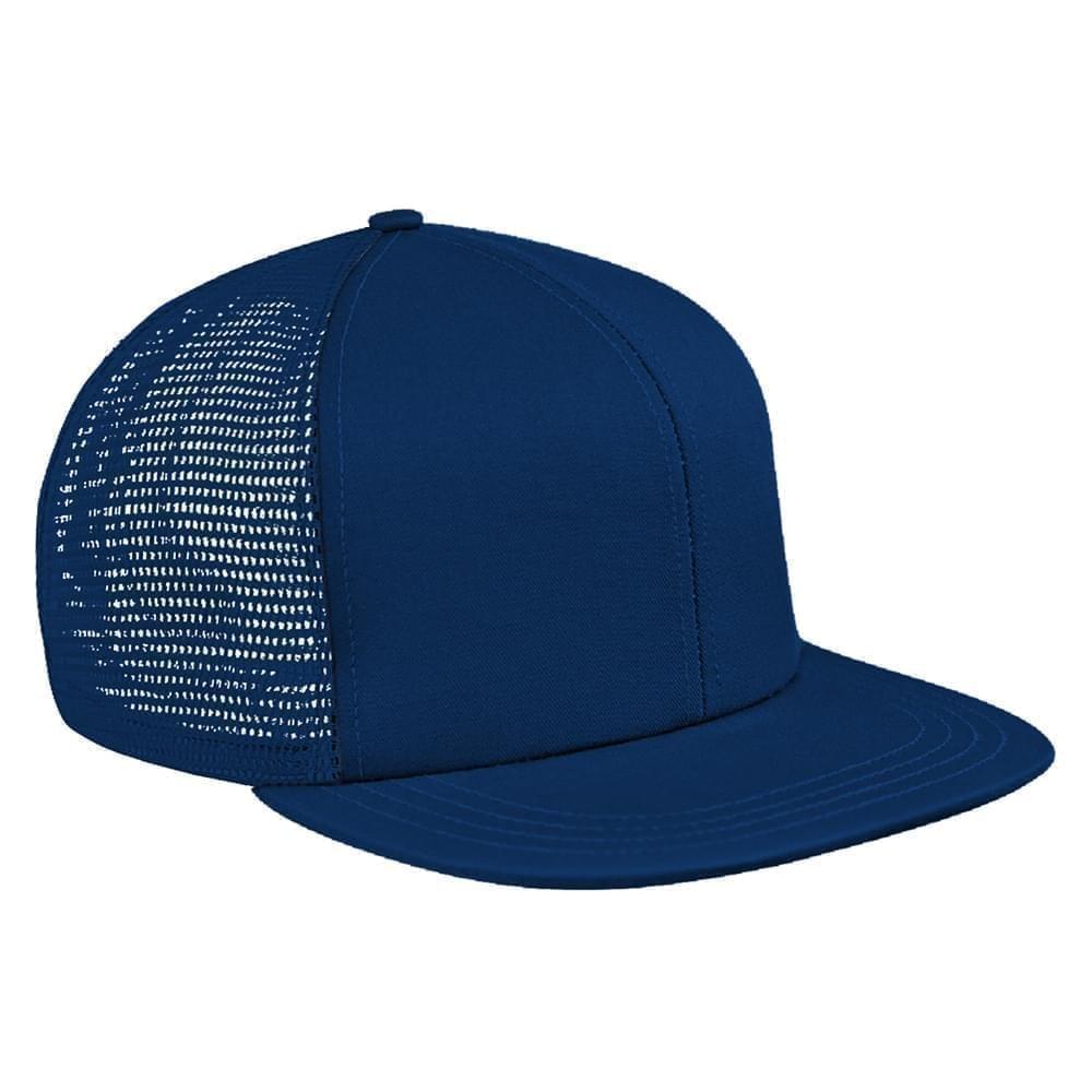 Solid Mesh Back Meshback Snapback Flat Brim