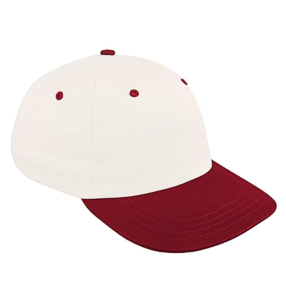 Two Tone Eyelets Denim Leather Dad Cap