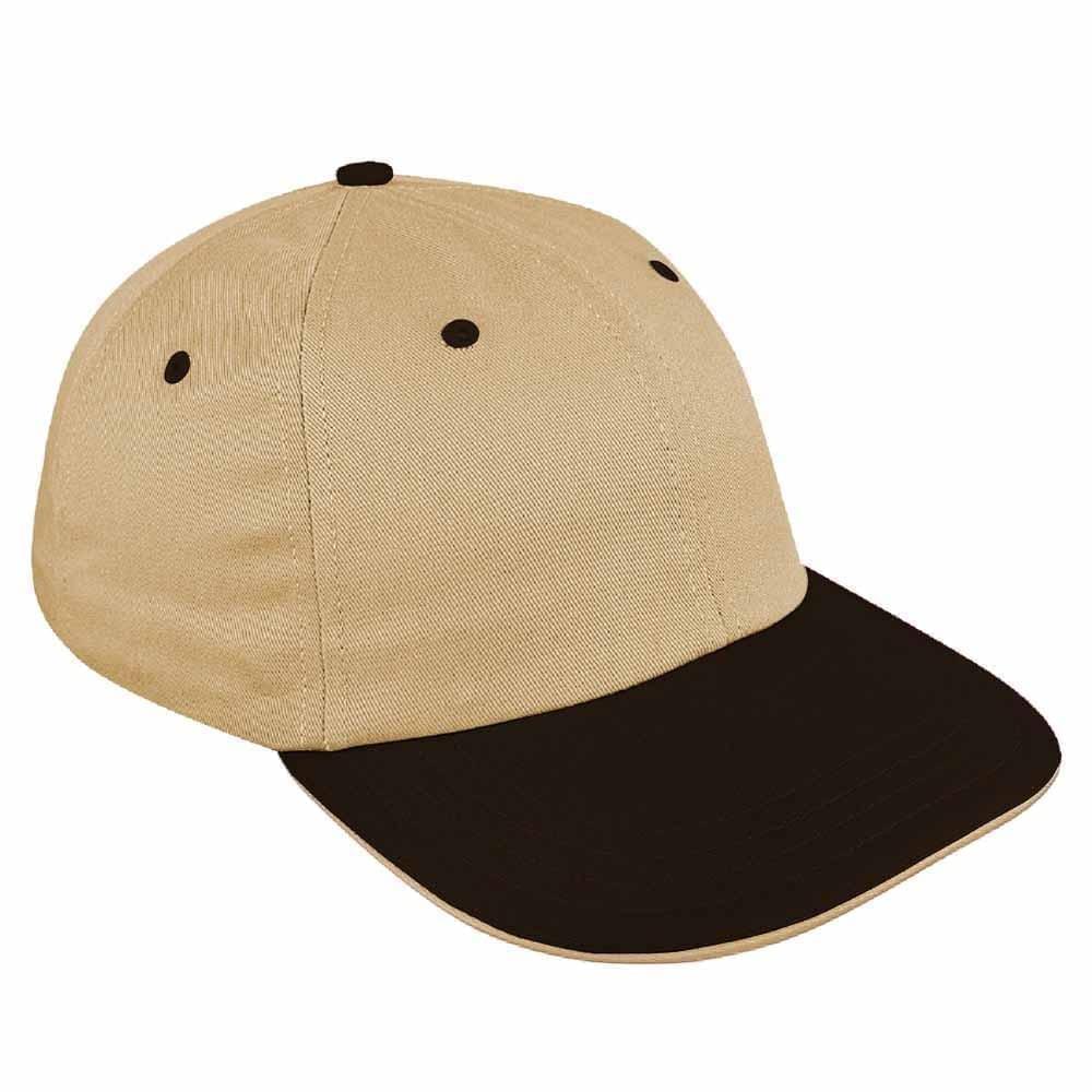 Two Tone Sandwich Twill Leather Dad Cap