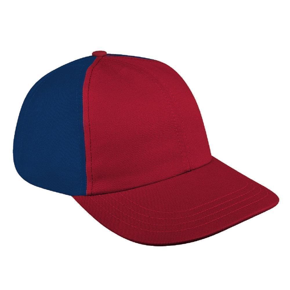 Contrast Back Denim Leather Dad Cap