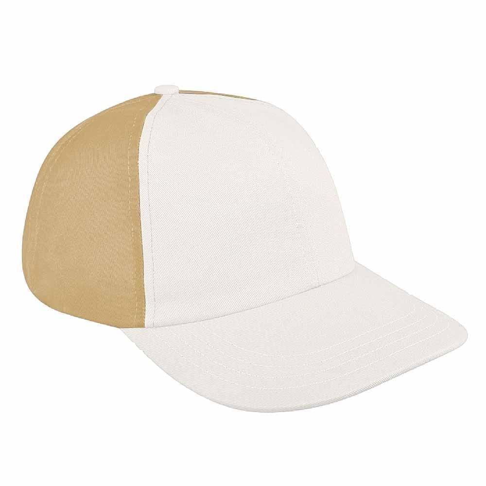 Contrast Back Canvas Leather Dad Cap