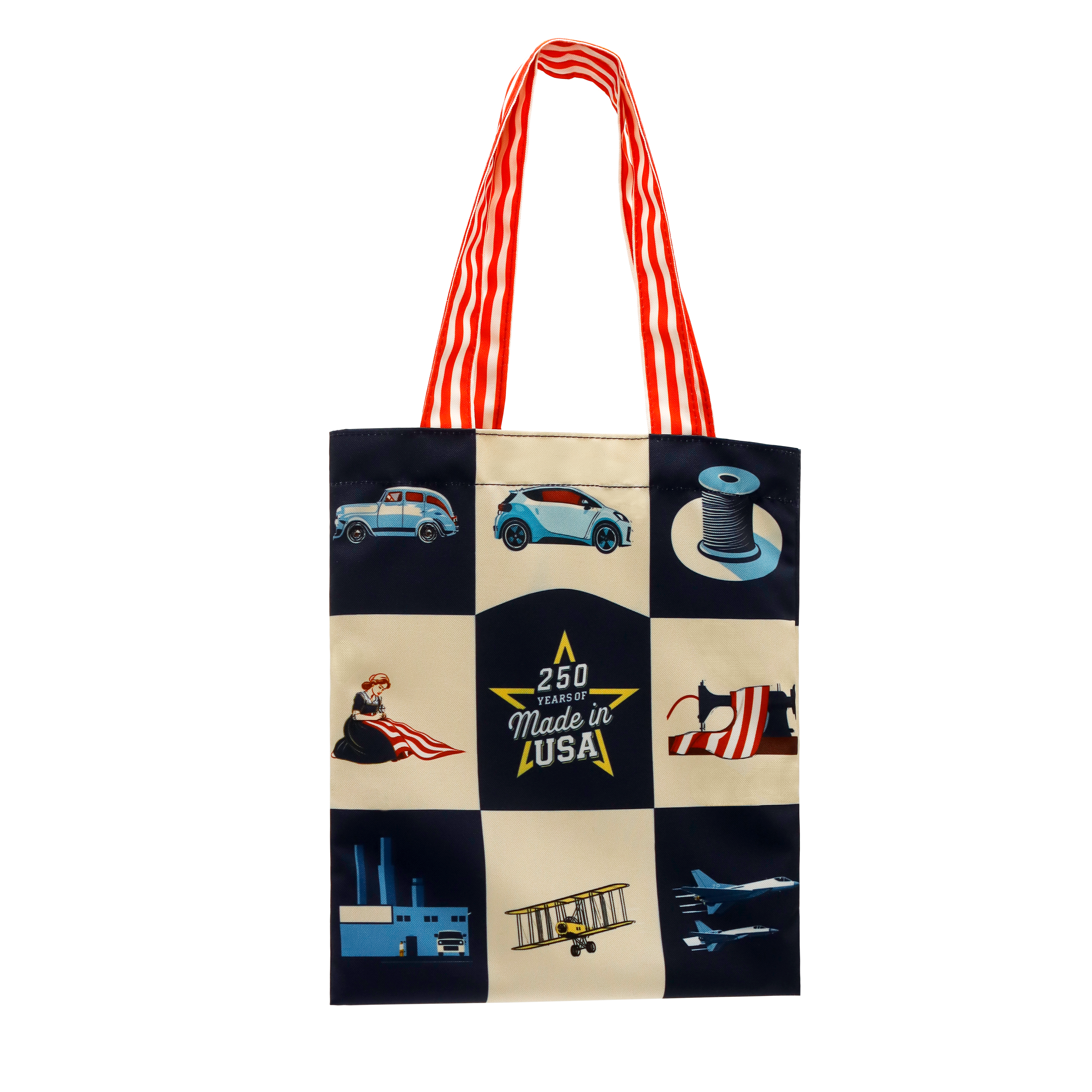 USA Made Full Bleed Printed Handle Canvas Flat Tote