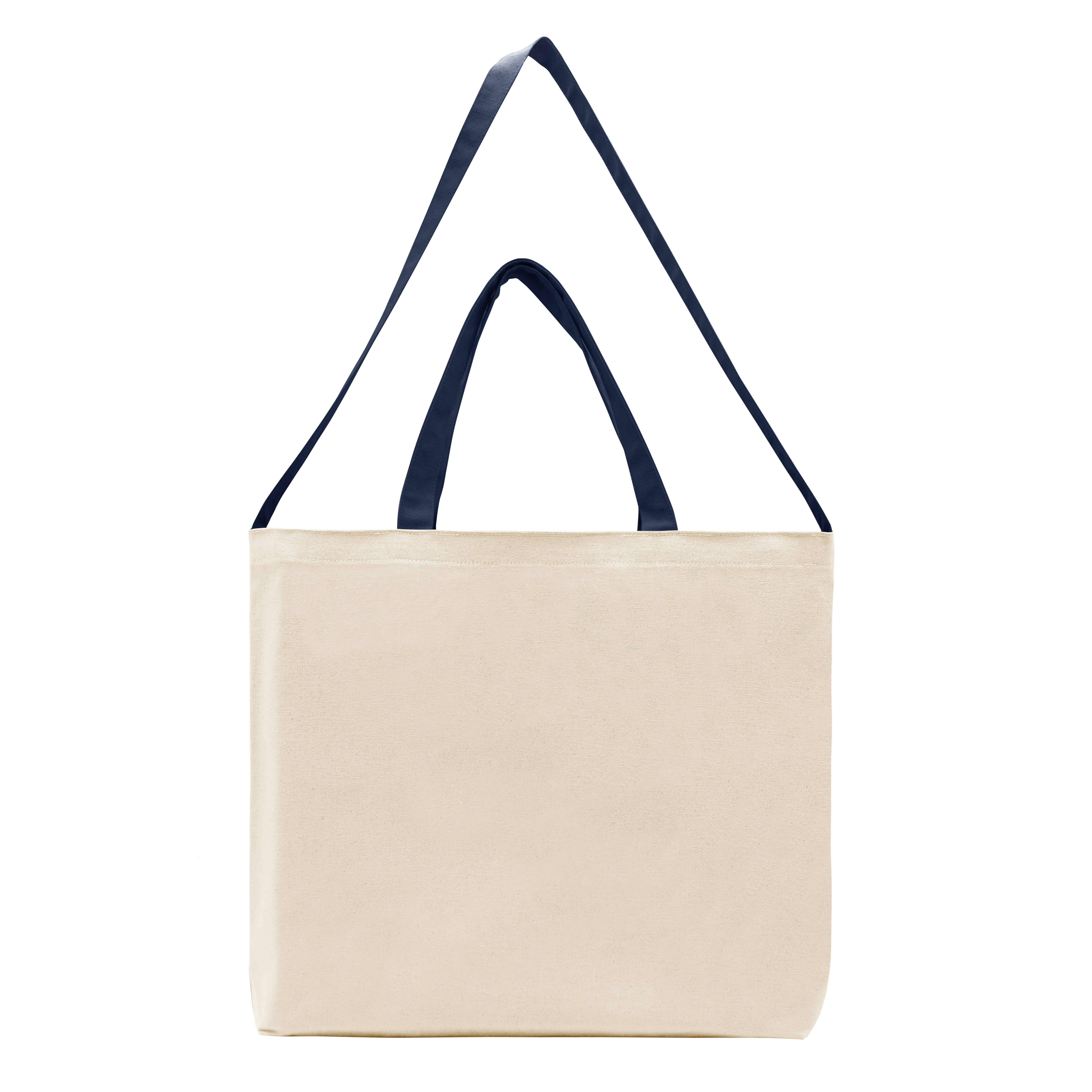 USA Made Natural/Navy Deluxe Natural Canvas Shoulder Strap Gusset