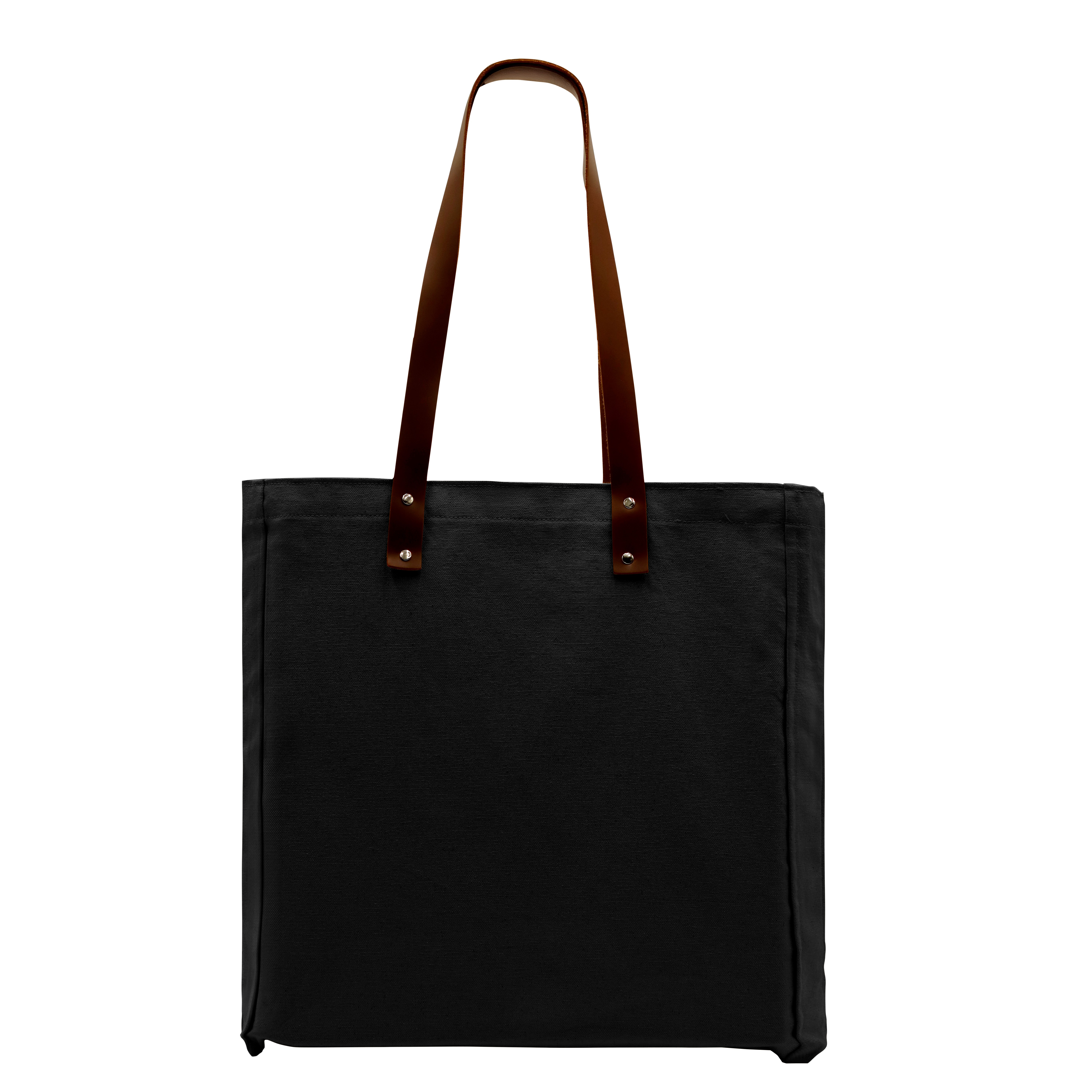 Leather Handle Zipper Pocket Cotton Twill Gusset