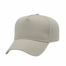 USA-made 5L Putty Chino baseball cap, 3q view, manufactured in Newark NJ