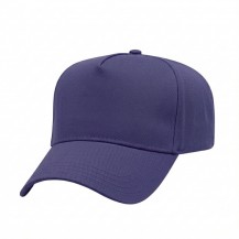 USA-made 5L Purple Chino baseball cap, 3q view, manufactured in Newark NJ