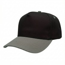 USA-made 5S Black-Light Gray Chino baseball cap, 3q view, manufactured in Newark NJ