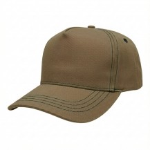 5BDSPE90 Khaki-Black 3q USA-made 5S Khaki-Black Brushed Denim baseball cap, 3q view, manufactured in Newark NJ