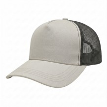 USA-made 5S Putty-Black Chino baseball cap, 3q view, manufactured in Newark NJ