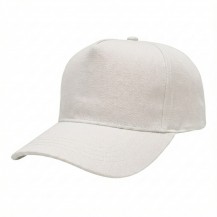 USA-made 5S White Cotton Duck baseball cap, 3q view, manufactured in Newark NJ