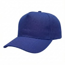 USA-made 5S Royal Blue Cotton Duck baseball cap, 3q view, manufactured in Newark NJ