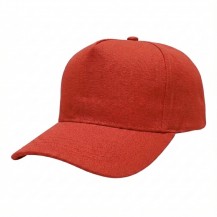 USA-made 5S Orange Cotton Duck baseball cap, 3q view, manufactured in Newark NJ