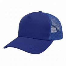 USA-made 5S Royal Blue Polycotton Twill baseball cap, 3q view, manufactured in Newark NJ