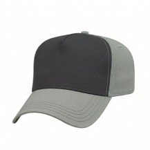 USA-made 5L Dark Gray-Light Gray Domestic Twill baseball cap, 3q view, manufactured in Newark NJ