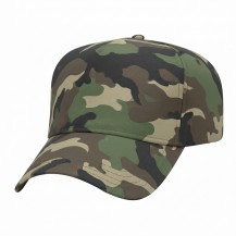 Olive-Black Camo/Mesh Velcro Skate Cap