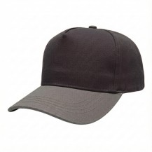 USA-made 5S Dark Gray-Light Gray Organic Twill baseball cap, 3q view, manufactured in Newark NJ