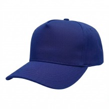 USA-made 5S Royal Blue Organic Twill baseball cap, 3q view, manufactured in Newark NJ