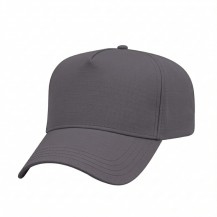 USA-made 5L Dark Gray Ripstop baseball cap, 3q view, manufactured in Newark NJ