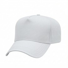 USA-made 5L White Ripstop baseball cap, 3q view, manufactured in Newark NJ